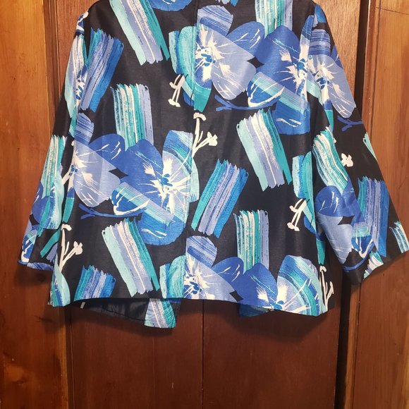 Blue and black floral blazer - Picture 2 of 5